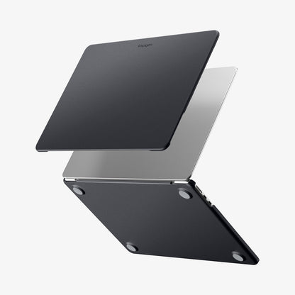 ACS11269 - MacBook Air 13-inch Nano Pop Black Sesame showing a protective laptop case with separate top and bottom covers and precise cutouts