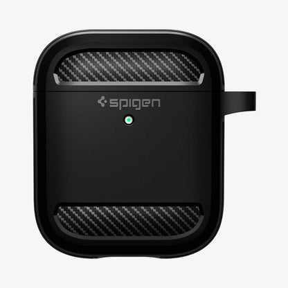 ASD01117 - Apple AirPods 1 / 2 Case Rugged Armor in matte black showing the front