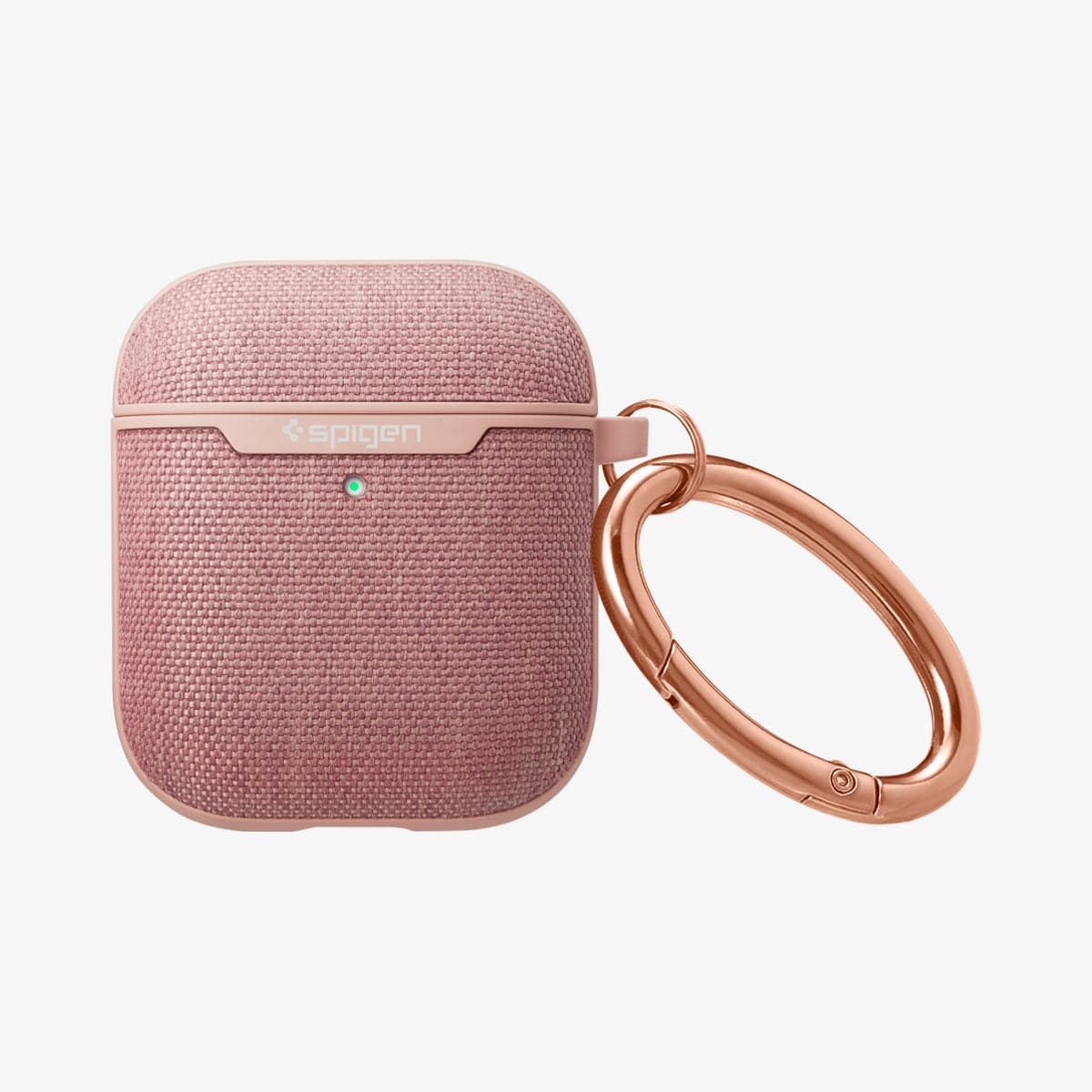 074CS27598 - Apple AirPods 1 / 2 Case Urban Fit in rose gold showing the front and carabiner