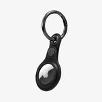 AMP01826 - AirTag Case Valentinus in black showing the front and side with carabiner