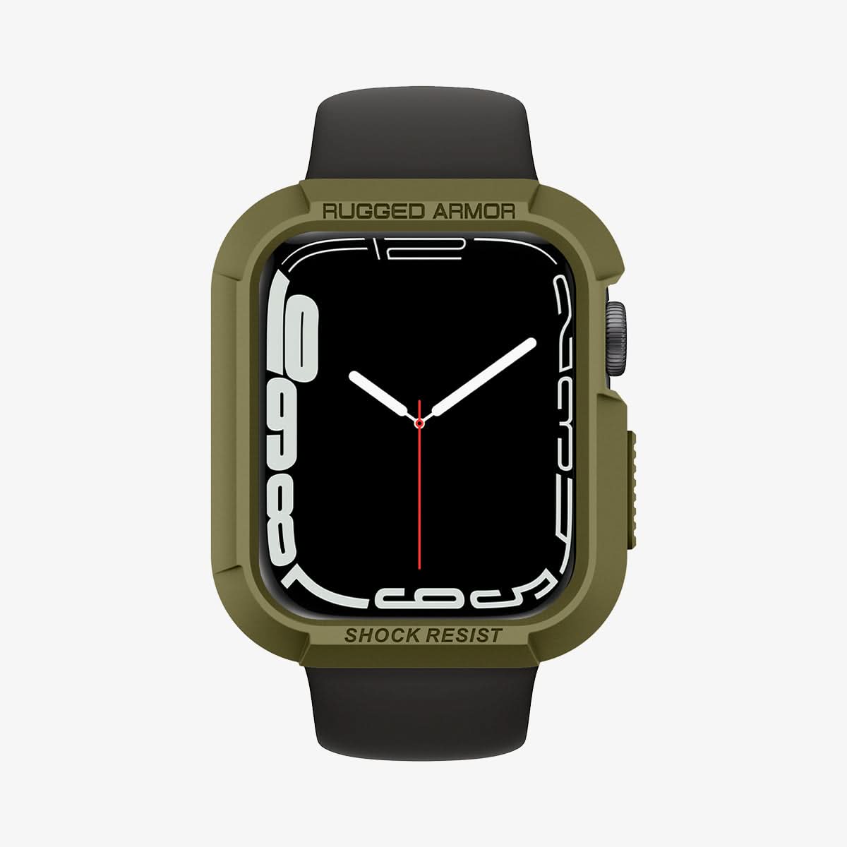 062CS26015 - Apple Watch Series (Apple Watch (45mm)) Case Rugged Armor in olive green showing the front