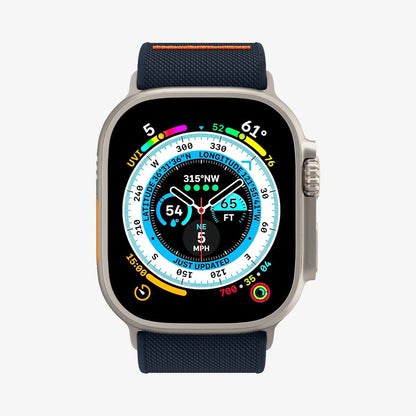AMP05984 - Apple Watch Series (Apple Watch (49mm)/Apple Watch (45mm)/Apple Watch (42mm)) Watch Band Lite Fit Ultra in navy showing the front