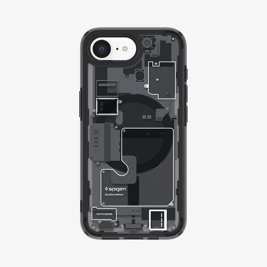 ACS09141 - iPhone 17e Case Ultra Hybrid Zero One (MagFit) in Zero One showing the back