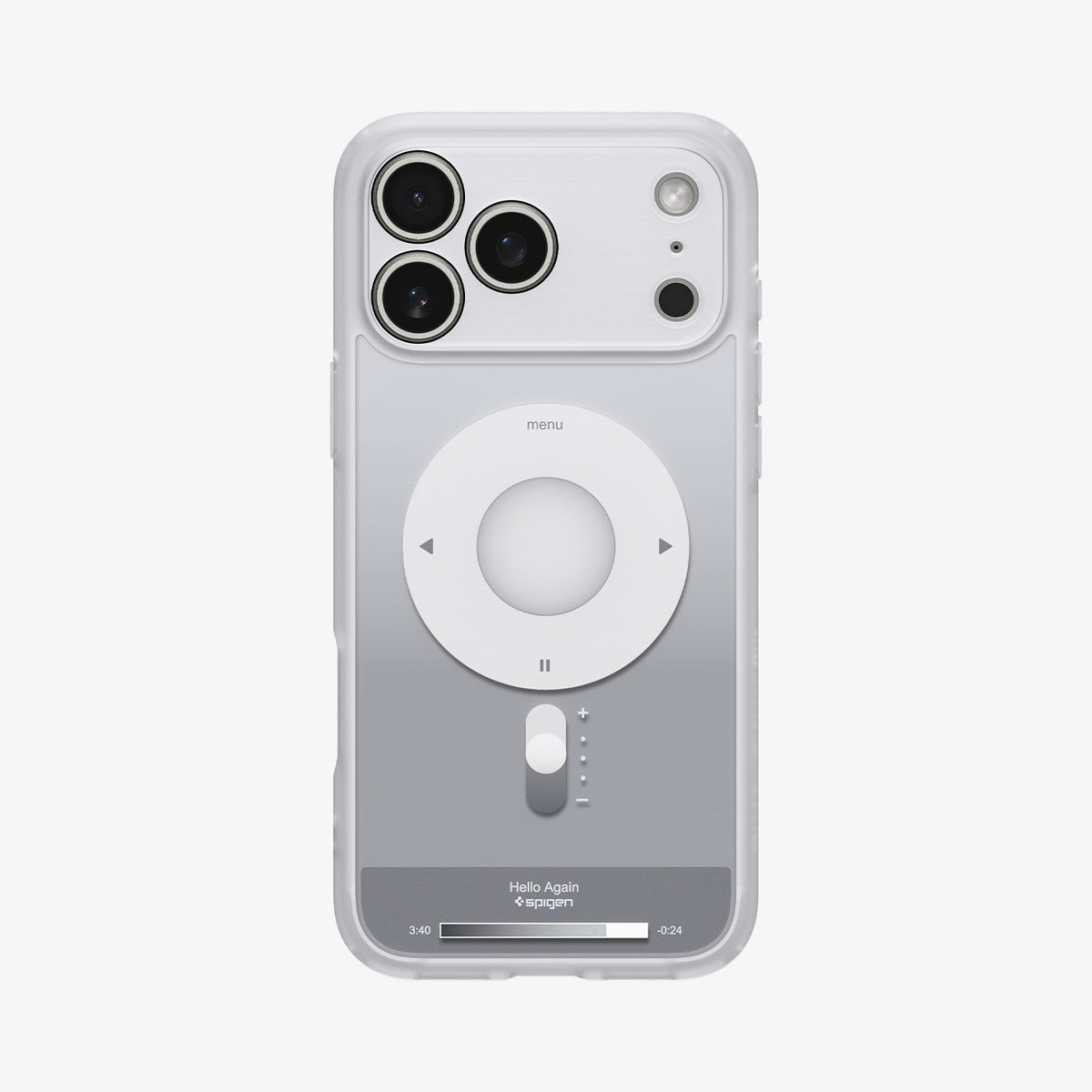 ACS10075 - iPhone 17 Pro Case Ultra Hybrid Classic (MagFit) in Classic Silver showing the back