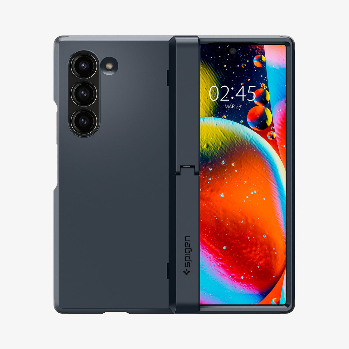 ACS08287 - Galaxy Z Fold 6 Case Tough Armor Pro P in Metal Slate showing the back, hinge and front