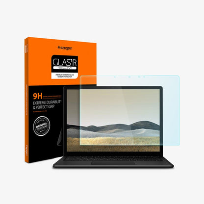 AGL00700 - Microsoft Surface 3 13.5" Screen Protector GLAS.tR SLIM showing the device, screen protector and packaging